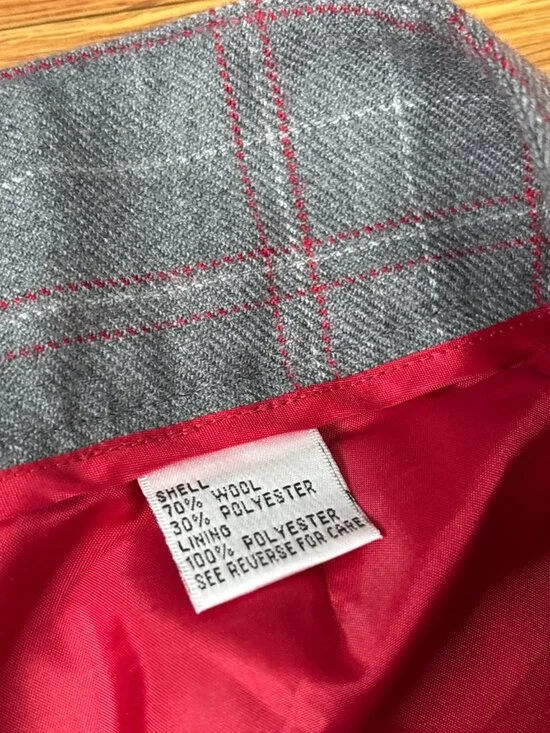 Talbots Womens Dress Pants Size 6 Gray Plaid Wool Blend Trousers Lined 29x31 - Picture 4 of 5